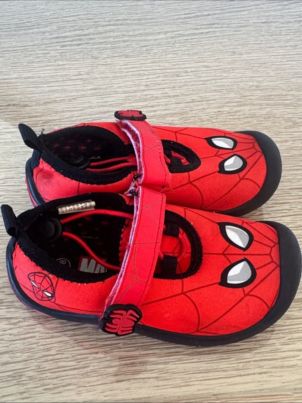Kids Red Spider-Man Velcro Water Shoes - Kids Size 7/8
